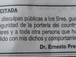 disculpas de el medico Ernesto Prebisch