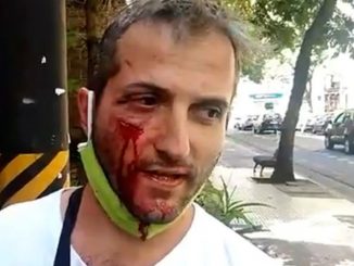 brutal agresión a un vigilador por parte de una patota del bloque nacional de la seguridad privada