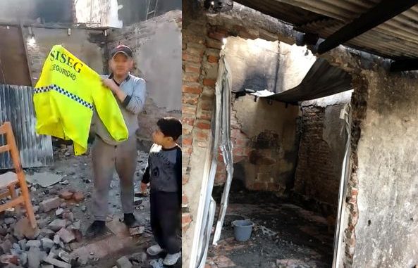 llamado a la solidaridad para un vigilador que perdió todo con el incendio de su casa