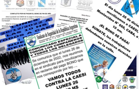 convocatoria para reclamar el bono de fin de año para los vigiladores