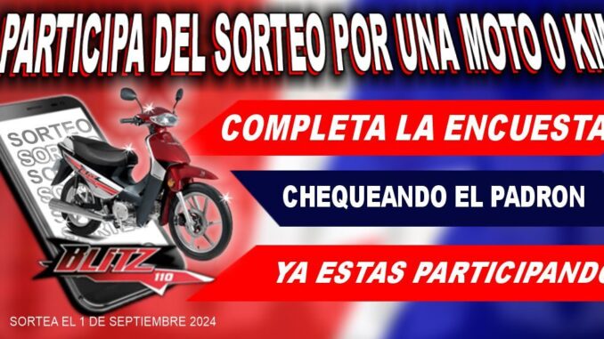 SORTEO DE UNA MOTO 0 KM CHEQUEANDO EL PADRON