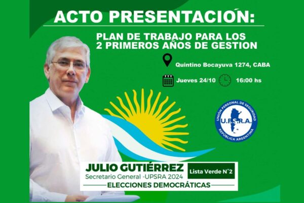 JULIO GUTIÉRREZ INVITA A LA PRESENTACIÓN DE LA LISTA VERDE PARA LA SECRETARÍA GENERAL DE UPSRA