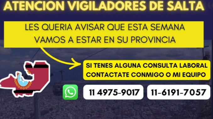 El reconocido abogado laboralista Leandro Martínez Canter, especialista en seguridad privada, estará atendiendo reclamos en la provincia de Salta durante toda la semana. Acompañado por su equipo de trabajo, brindará asesoramiento legal exclusivo a trabajadores del rubro de seguridad privada.