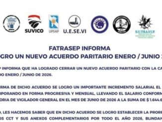 La Federación FATRASEP anunció en las últimas horas que alcanzó un nuevo acuerdo salarial que regirá para los meses de enero a junio, estableciendo una actualización en los haberes del sector de la seguridad privada.