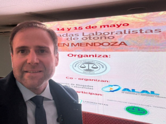 El equipo del reconocido abogado de los trabajadores de seguridad privada participó de las Jornadas Laboralistas de Otoño realizadas en la provincia de Mendoza los días 14 y 15 de mayo. En representación del espacio estuvo el abogado Pablo Martínez Canter, quien formó parte del importante encuentro nacional que reunió a profesionales del derecho laboral de distintos puntos del país y también del extranjero.