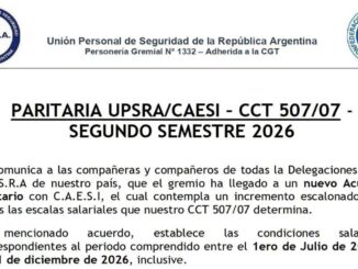 La Unión del Personal de Seguridad de la República Argentina (UPSRA), conducida por Ángel Alberto García, emitió un comunicado oficial en el que desconoce las escalas salariales que comenzaron a difundirse en redes sociales y distintos medios, al tiempo que pidió actuar con responsabilidad para evitar generar falsas expectativas entre los trabajadores de la seguridad privada.