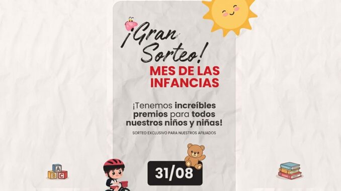El Sindicato SUVICO, conducido por Gustavo Pedrocca, dio a conocer los ganadores del Sorteo del Mes de las Infancias, una iniciativa pensada para agasajar y llevar alegría a las niñas y niños de las familias de los trabajadores de la seguridad privada.