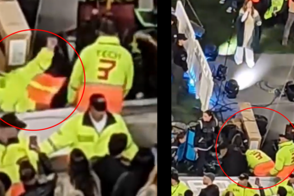 SE DESCOMPENSÓ UN VIGILADOR DE TECH Y CONVULSIONÓ DURANTE LA DESPEDIDA DE MESSI MIENTRAS CANTABA LA SOLE